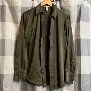 H&M Olive Button up Longsleeve